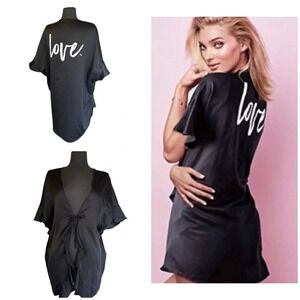 Victorias secret Satin Black Robe Kimono